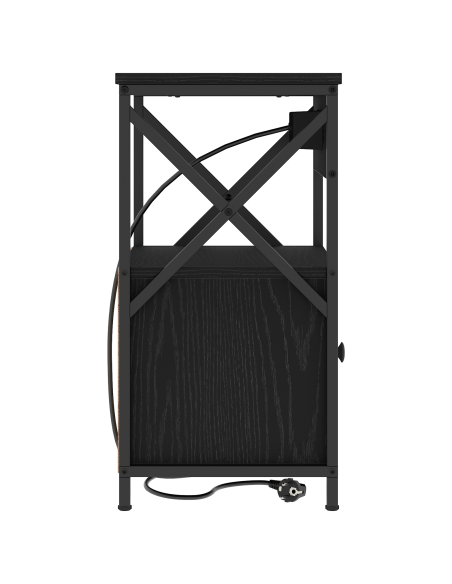 Armadio da Notte con cassetto 2 pcs Rovere Nero 40 x 31 x 60 cm