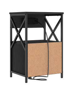 Armadio da Notte Rovere Nero 40 x 31 x 60 cm Legno multistrato 2