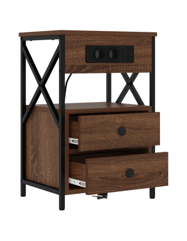 Armadio da Notte 2 pcs Rovere Marrone 40 x 31 x 60 cm