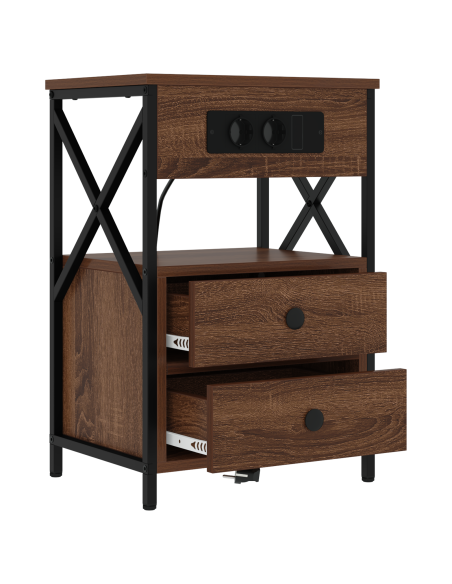 Armadio da Notte 2 pcs Rovere marrone 40 x 31 x 60 cm
