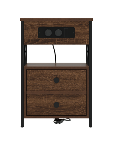 Armadio da Notte con cassetto Rovere Marrone 40 x 31 x 60 cm