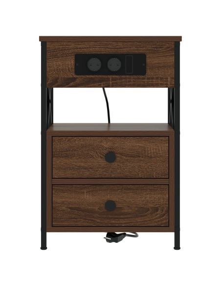 Armadio da Notte con cassetto Rovere marrone 40 x 31 x 60 cm