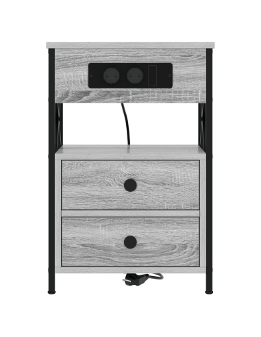 Armadio da Notte 2 pcs Grigio Sonoma 40 x 31 x 60 cm