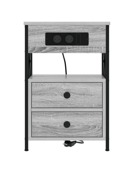 Armadio da Notte 2 pcs Grigio sonoma 40 x 31 x 60 cm