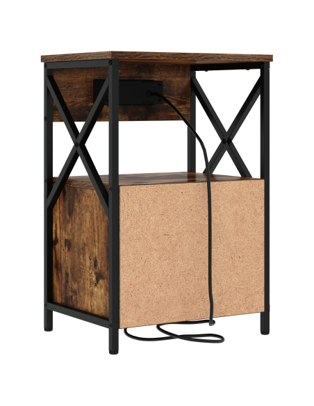 Armadio da Notte con cassetto 2 pcs Rovere fumo 40 x 31 x 60 cm