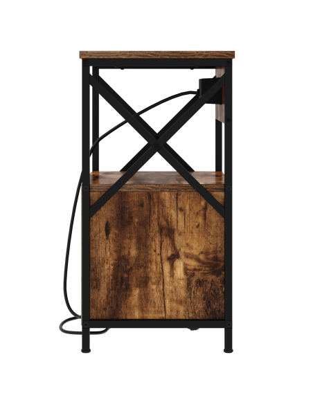 Armadio da Notte con cassetto 2 pcs Rovere fumo 40 x 31 x 60 cm