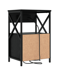 Armadio da Notte con cassetto 2 pcs Rovere Nero 40 x 31 x 60 cm 2