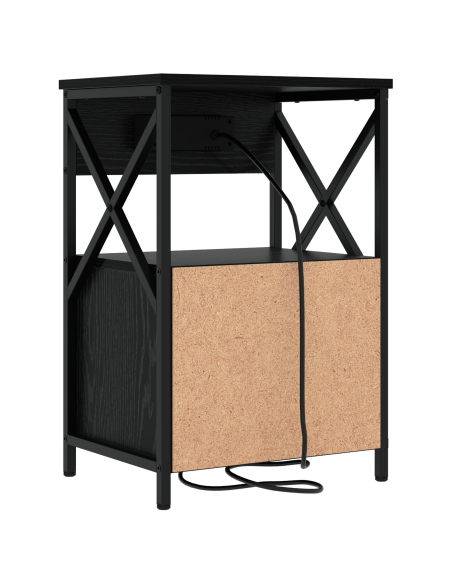 Armadio da Notte con cassetto 2 pcs Rovere nero 40 x 31 x 60 cm