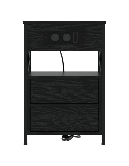 Armadio da Notte con cassetto 2 pcs Rovere nero 40 x 31 x 60 cm