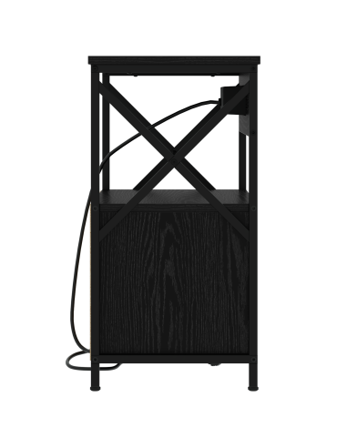 Armadio da Notte con cassetto 2 pcs Rovere Nero 40 x 31 x 60 cm