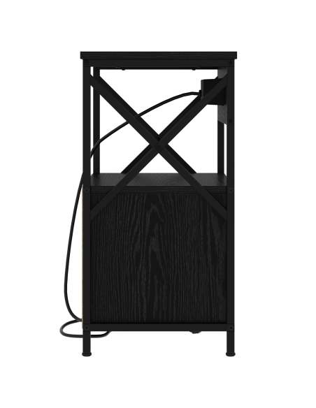 Armadio da Notte con cassetto 2 pcs Rovere nero 40 x 31 x 60 cm