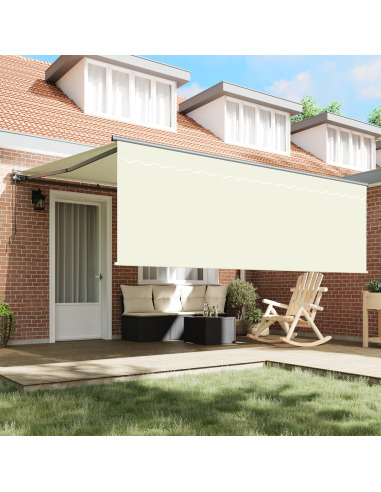 Tenda Retrattile Crema 400 × 300 cm Poliestere e Alluminio