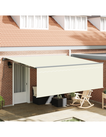 Tenda Retrattile Crema 400 × 300 cm Poliestere e Alluminio