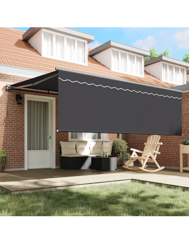 Tenda Retrattile Antracite 400 × 300 cm Poliestere e Alluminio