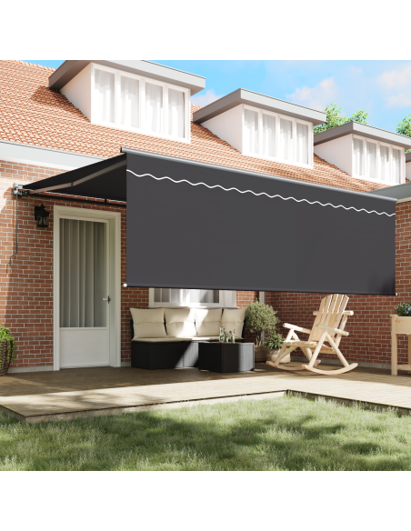 Tenda Retrattile Antracite 400 × 300 cm Poliestere e Alluminio