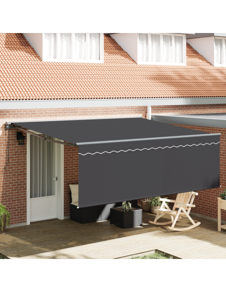 Tenda Retrattile Grigio 400 × 300 cm Alluminio, tessuto