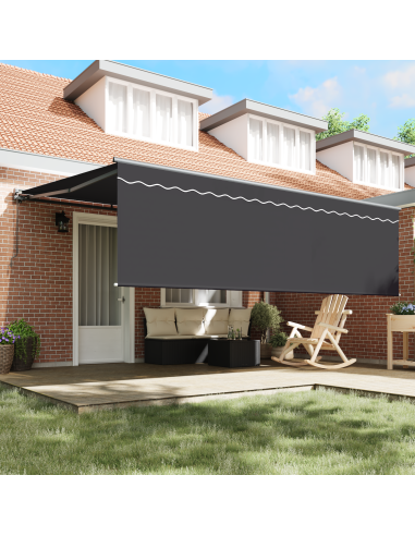 Tenda Retrattile Antracite 450 × 300 cm Poliestere e Alluminio