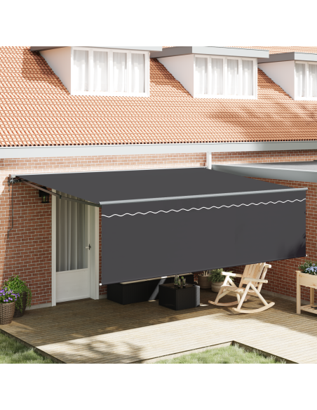 Tenda Retrattile Antracite 450 × 350 cm Poliestere e Alluminio