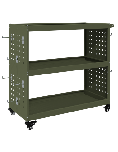 Carrello per Attrezzi con ruota Verde oliva 75 x 35 x 73 cm