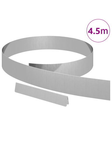 Bordura per Prato Argento 450 x 0.05 x 15 cm Acciaio zincato