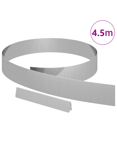 Bordura per Prato Argento 450 x 0.05 x 15 cm Acciaio zincato