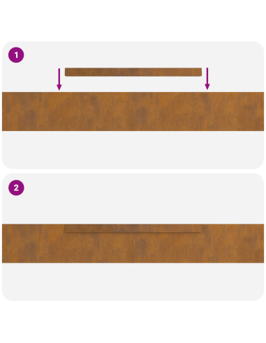 Bordura per Prato 4 pcs Ruggine 450 x 0.05 x 15 cm