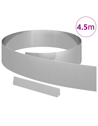 Bordura per Prato Argento 450 x 0.05 x 15 cm Acciaio zincato