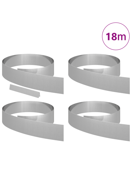 Finitura per Prato da Giardino 4 pcs Argento 450 x 15 cm