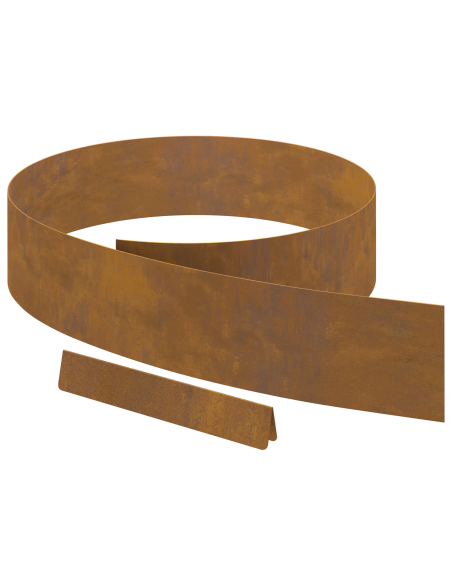 Bordura per Prato 4 pcs Ruggine 450 x 0.05 x 15 cm