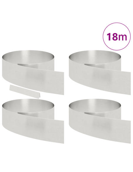 Finitura per Prato da Giardino 4 pcs Argento 450 x 20 cm