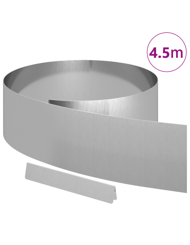 Bordura per Prato Argento 450 x 0.05 x 15 cm Acciaio zincato
