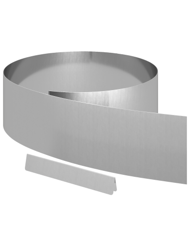 Bordura per Prato Argento 450 x 0.05 x 15 cm Acciaio zincato