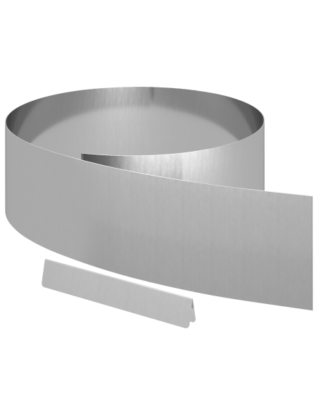 Bordura per Prato 4 pcs Argento 450 x 0.05 x 15 cm