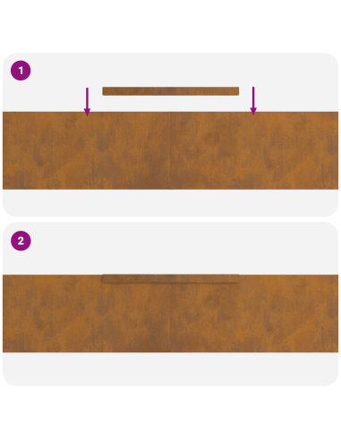 Bordura per Prato 4 pcs Ruggine 450 x 0.05 x 15 cm