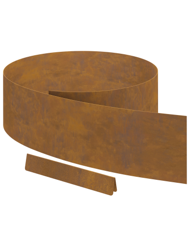 Bordura per Prato 4 pcs Ruggine 450 x 0.05 x 15 cm