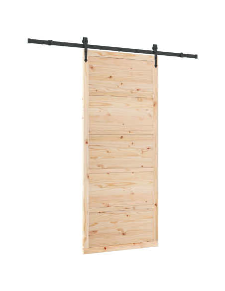 Porta scorrevole Marrone 90 x 208 cm Legno di pino massello