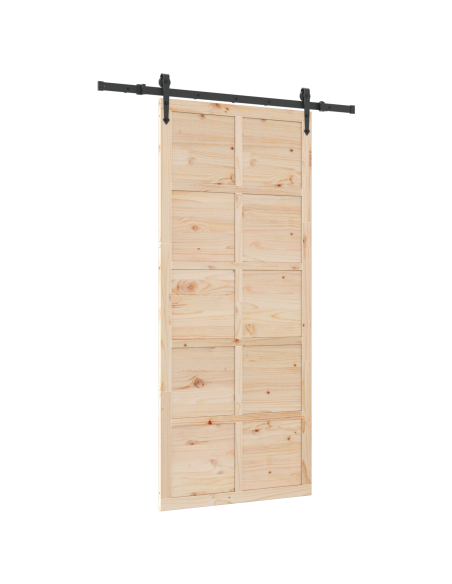 Porta scorrevole Marrone 80 x 208 cm Legno di pino massello