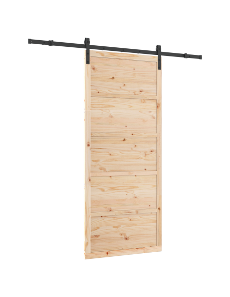 Porta scorrevole Marrone 80 x 208 cm Legno di pino massello