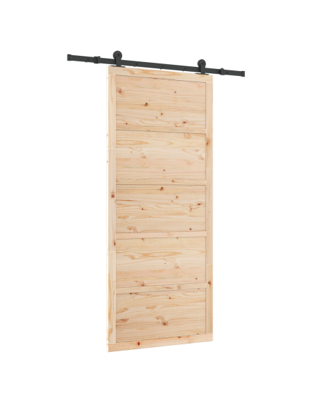 Porta scorrevole Marrone 80 x 208 cm Legno di pino massello