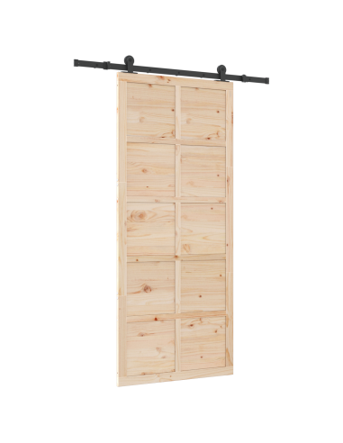 Porta scorrevole Marrone 80 x 208 cm Pino massello