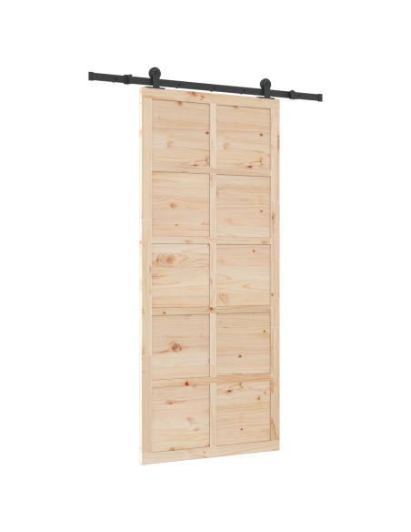 Porta scorrevole Marrone 80 x 208 cm Legno di pino massello