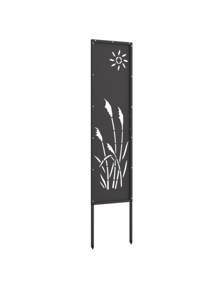 Pannello Decorativo da Giardino Nero 32 x 140 cm