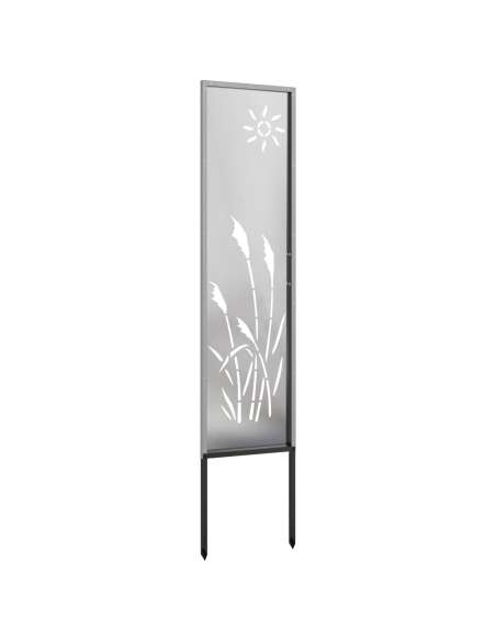 Pannello Decorativo da Giardino Argento 32 x 140 cm