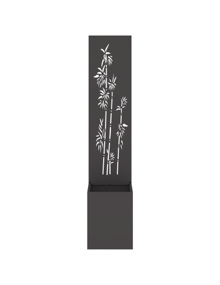 Vaso da Giardino con Pannello Decorativo Nero 32 x 140 cm