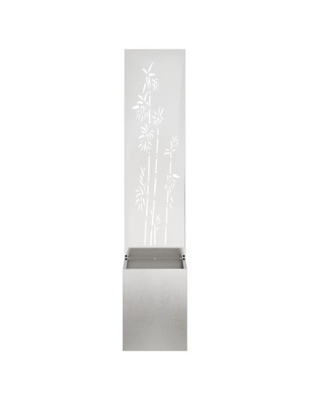 Vaso da Giardino con Pannello Decorativo Argento 32 x 140 cm