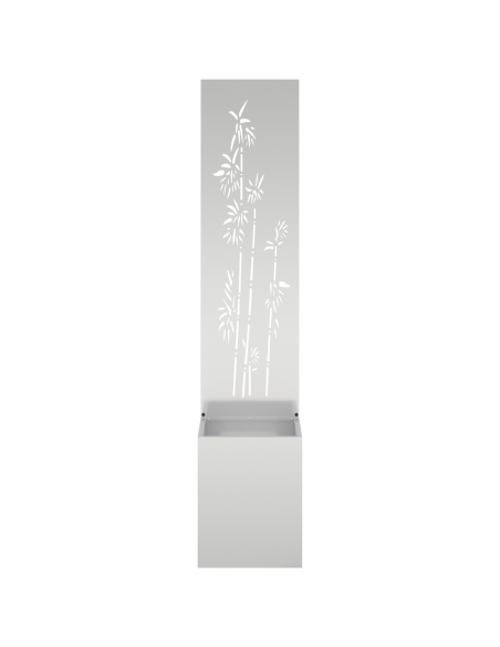 Vaso da Giardino con Pannello Decorativo Argento 32 x 140 cm