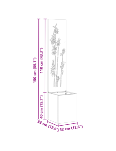 Schermo per privacy in giardino Ruggine 32 x 32 x 150 cm