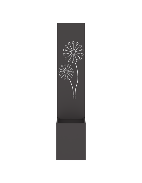 Vaso da Giardino con Pannello Decorativo Nero 32 x 140 cm