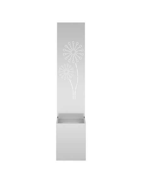 Vaso da Giardino con Pannello Decorativo Argento 32 x 140 cm