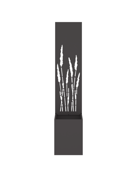 Vaso da Giardino con Pannello Decorativo Nero 32 x 140 cm